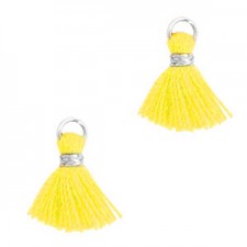 Mini Quaste Ibiza Style 1cm Silver-freesia yellow